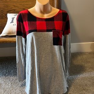 Boutique Buffalo plaid top